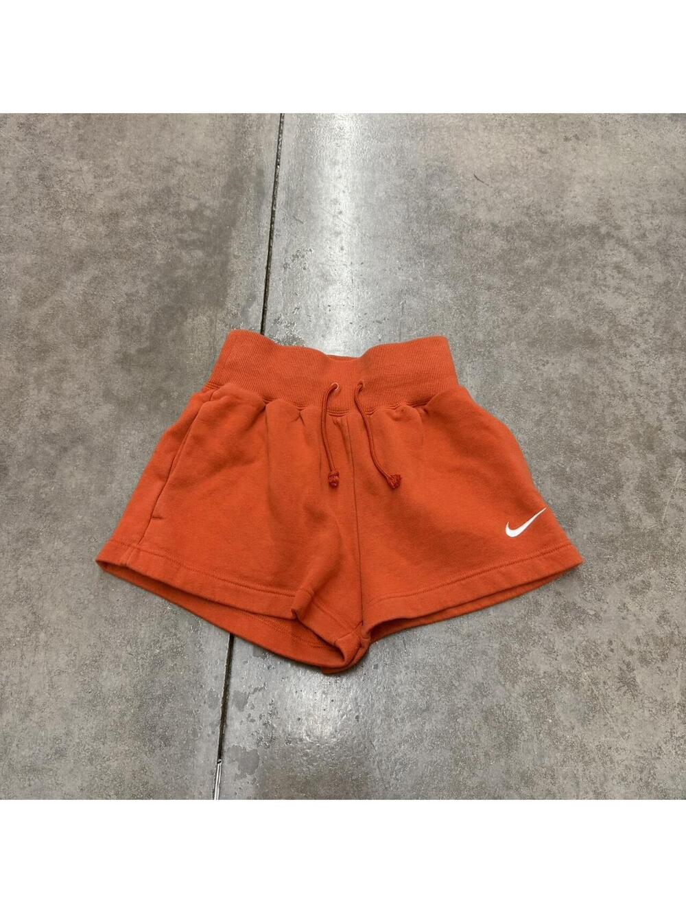 vintage nike phoenix fleece orange high waster sweat shorts size xxs WOMENS
